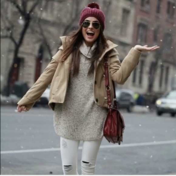 Free People Dylan Tweedy Cowl Neck Chunky Sweater Pullover Size Small - Picture 3 of 9